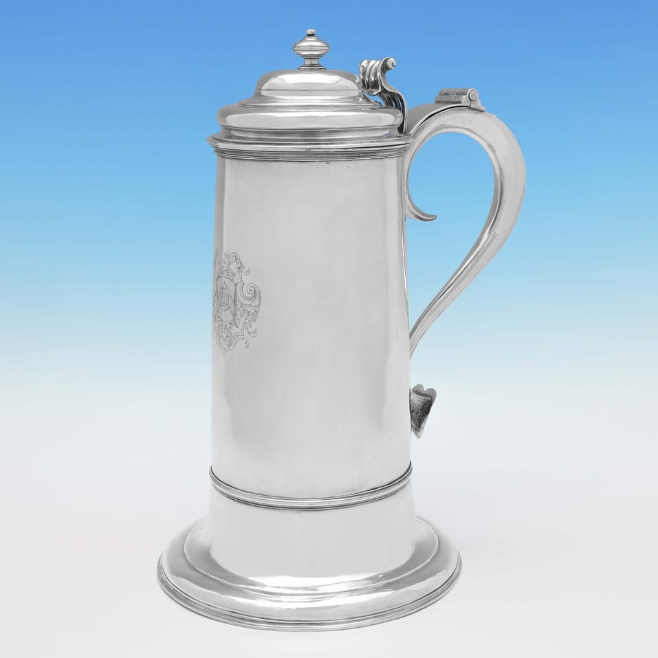 Antique Sterling Silver Flagon - Thomas Tearle, hallmarked in 1730 London - George II