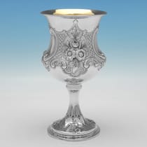 Antique Sterling Silver Large 'Campagna' Shape Goblet - Edward & Joseph Mappin, hallmarked in 1874 London - Victorian - Thumbnail 2