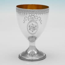 Antique Sterling Silver Goblet - Walter Brind, hallmarked in 1782 London - George III - Thumbnail 1