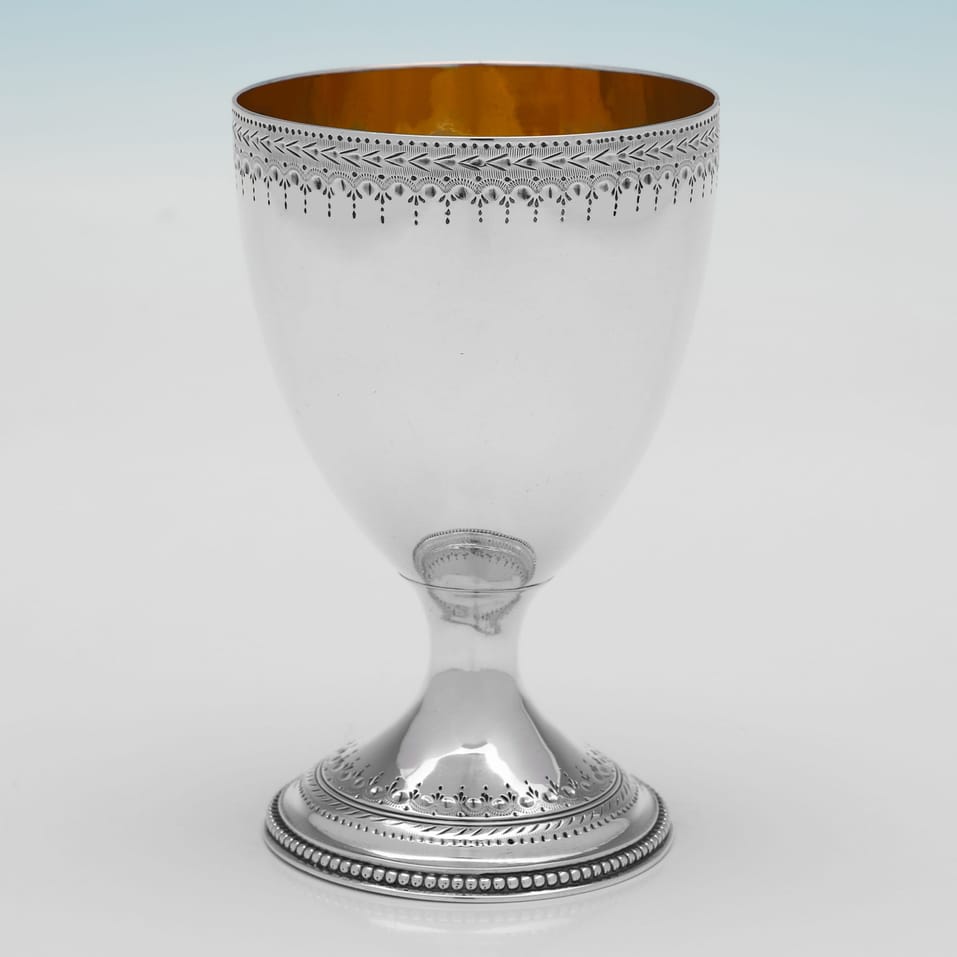 Antique Sterling Silver Goblet - Walter Brind, hallmarked in 1782 London - George III - Image 2