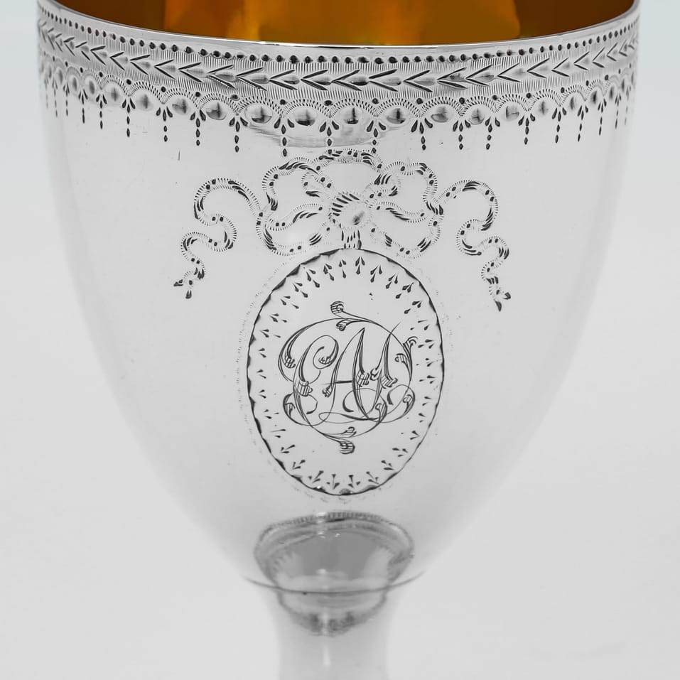 Antique Sterling Silver Goblet - Walter Brind, hallmarked in 1782 London - George III - Image 3