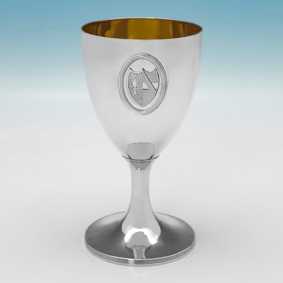 Antique Sterling Silver Goblet - John Robins, hallmarked in 1788 London - George III