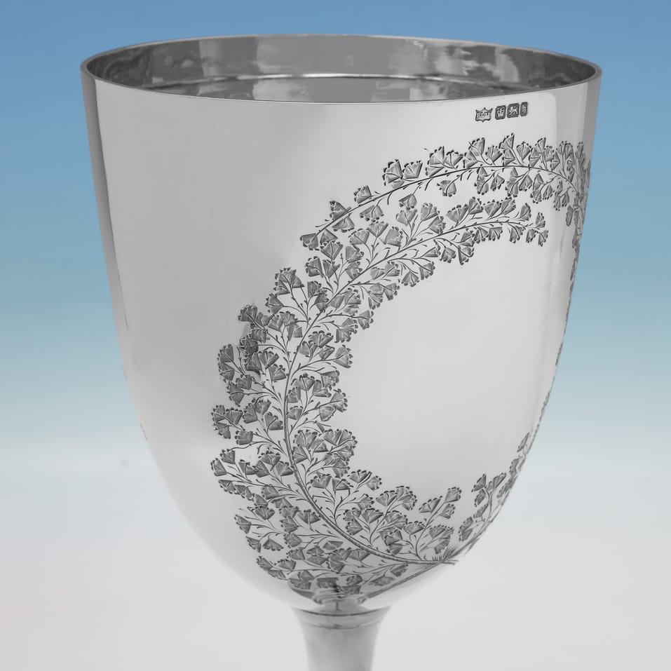 Antique Sterling Silver Large Goblet - Bowman Ltd., hallmarked in 1900 Sheffield - Victorian - Image 3