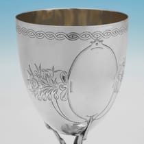 Antique Sterling Silver Goblet - John Harrison & Co, hallmarked in 1864 Sheffield - Victorian - Thumbnail 3