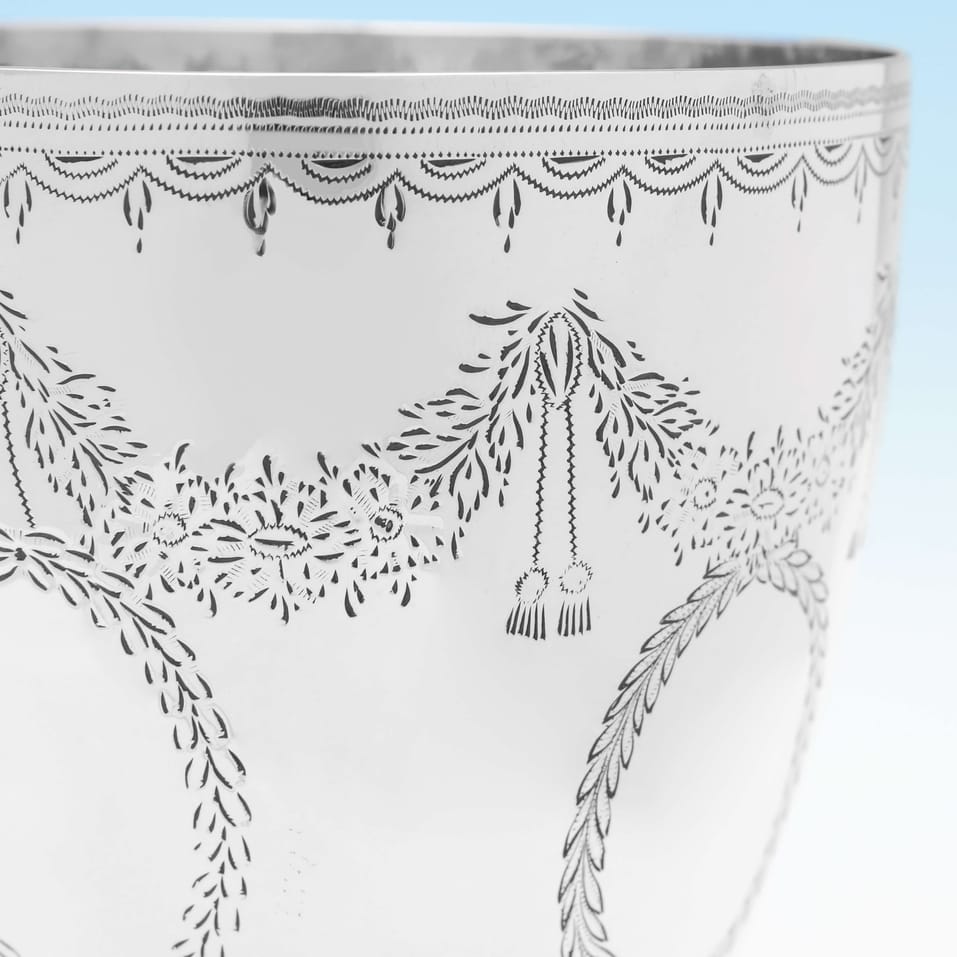 Antique Sterling Silver Goblet - Joseph Angell II, hallmarked in 1856 London - Victorian - Image 3