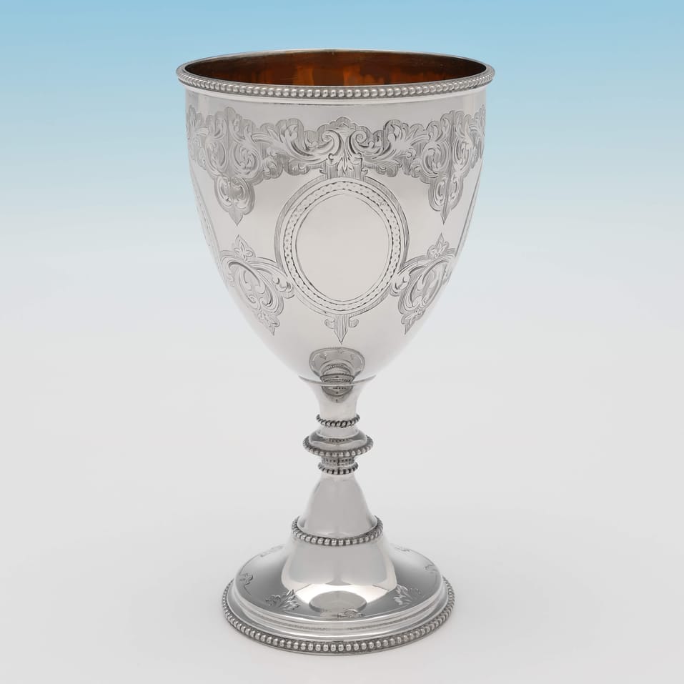 Antique Sterling Silver Goblet - Henry Wilkinson, hallmarked in 1861 London - Victorian