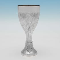 Sterling Silver Pair of 'His & Her' Goblets - Christopher Lawrence, hallmarked in 1974 London - Elizabeth II - Thumbnail 3