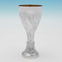 Sterling Silver Pair of 'His & Her' Goblets - Christopher Lawrence, hallmarked in 1974 London - Elizabeth II - Thumbnail 5