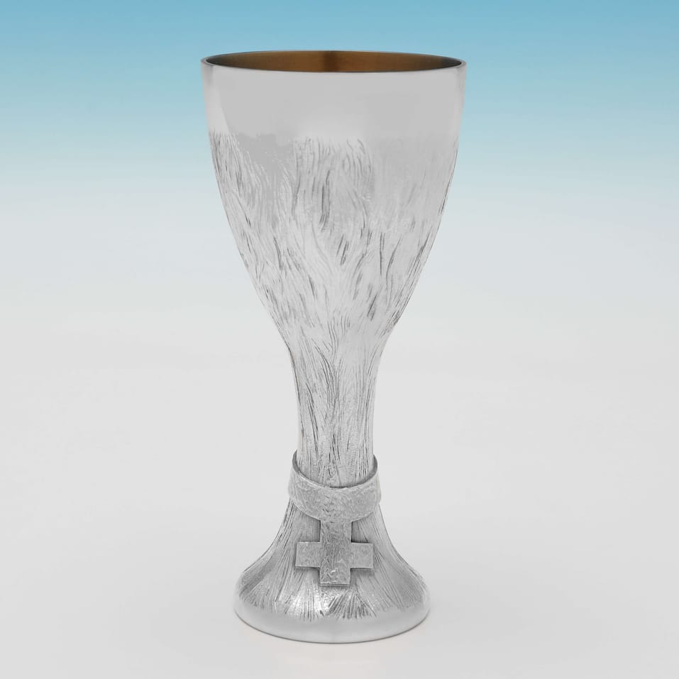 Sterling Silver Pair of 'His & Her' Goblets - Christopher Lawrence, hallmarked in 1974 London - Elizabeth II - Image 5