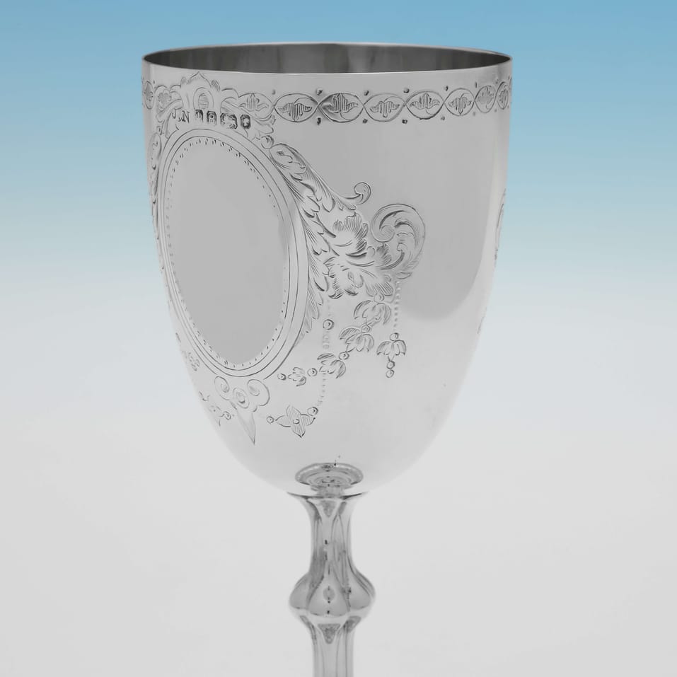 Antique Sterling Silver Goblet - hallmarked in 1869 Sheffield - Victorian - Image 2