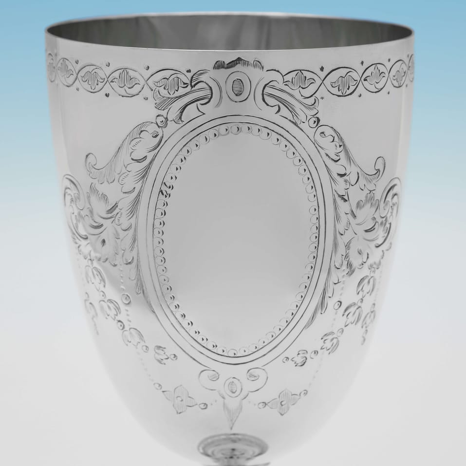 Antique Sterling Silver Goblet - hallmarked in 1869 Sheffield - Victorian - Image 3