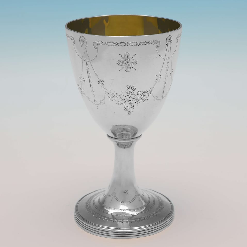 Antique Sterling Silver Goblet - Peter, Anne & William Bateman, hallmarked in 1799 London - George III