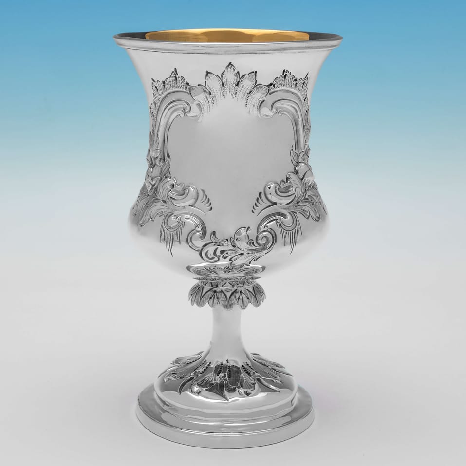 Antique Sterling Silver Goblet - Henry Holland, hallmarked in 1861 London - Victorian