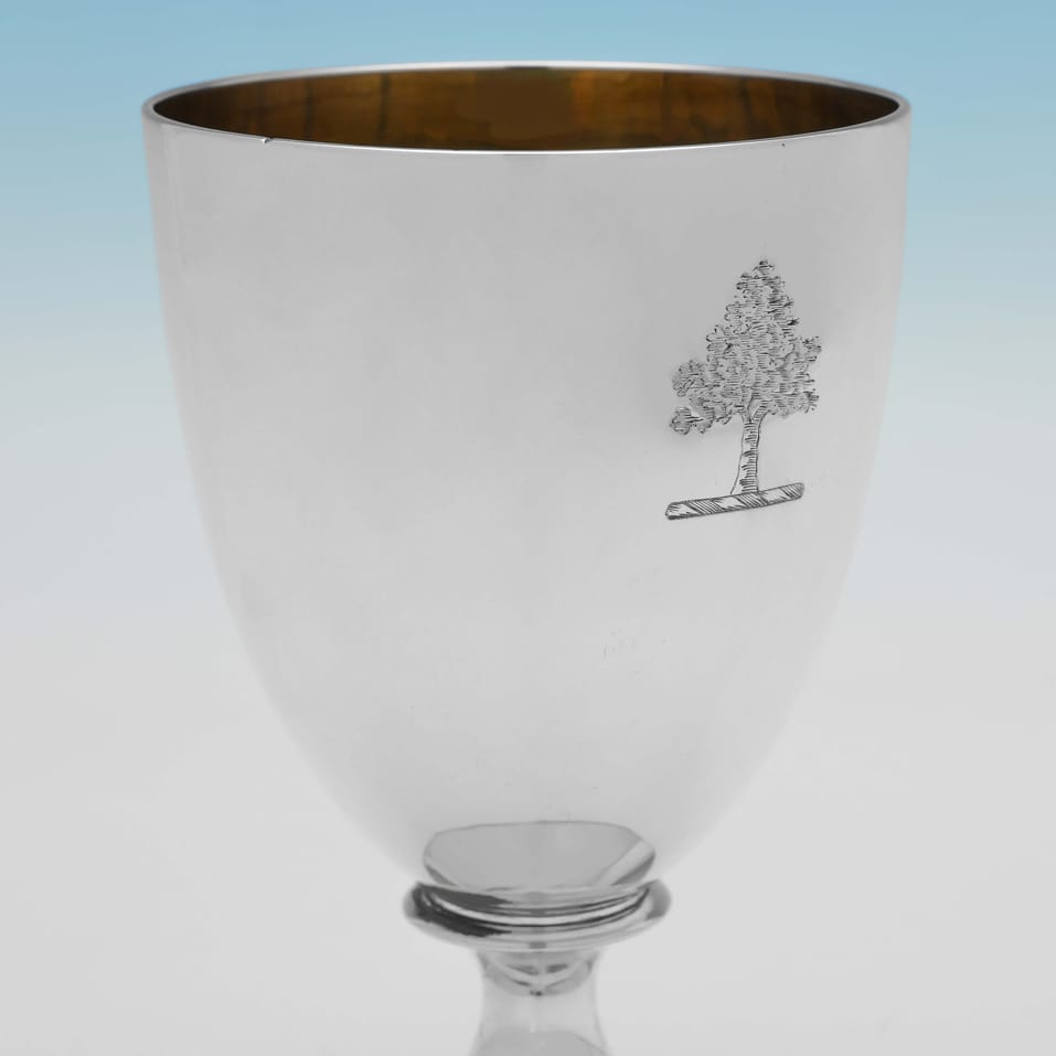 Antique Sterling Silver Pair of Goblets - John Emes, hallmarked in 1802 London - George III - Image 3