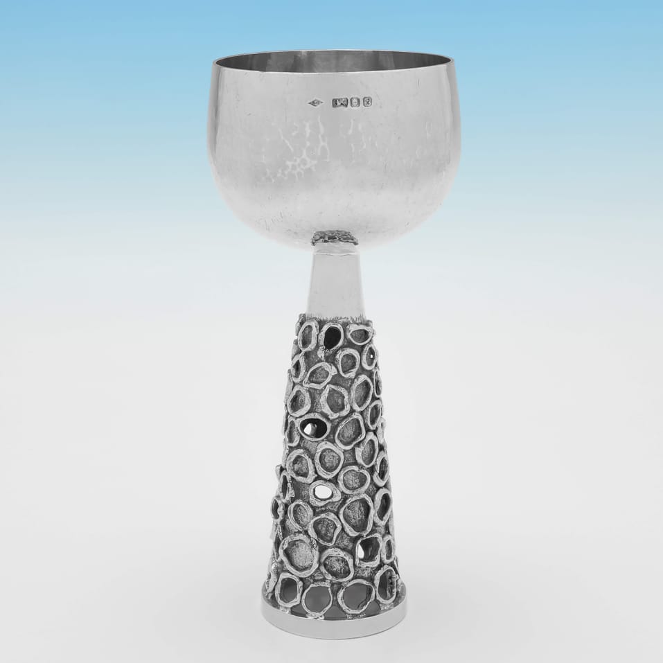 Sterling Silver Mid Century Goblets - Graham Watling, hallmarked in 1974 London - Elizabeth II - Image 2