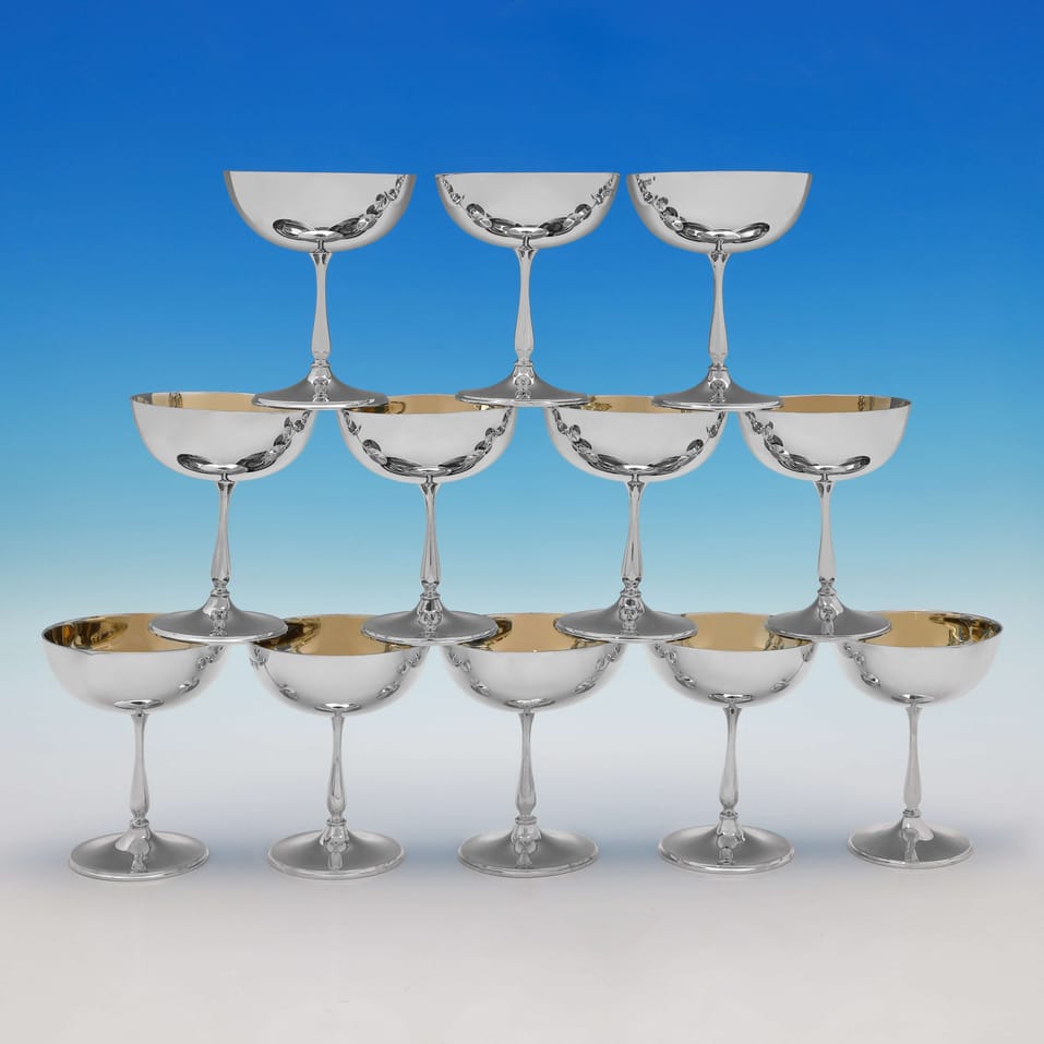 Antique Sterling Silver Champagne Coupe - Edward Barnard & Sons, hallmarked in 1901 London - Edwardian