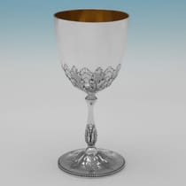 Antique Sterling Silver Pair of Goblets - Edward Charles Brown, hallmarked in 1870 London - Victorian - Thumbnail 2