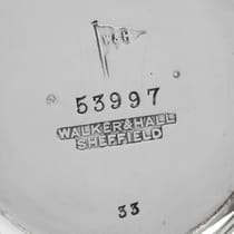 Sterling Silver Set of Grapefruit Bowls & Spoons - Walker & Hall, hallmarked in 1927 Sheffield - George V - Thumbnail 5