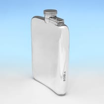 Antique Sterling Silver Hip Flask - Goldsmiths & Silversmiths Co., hallmarked in 1922 London - George V - Thumbnail 2