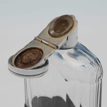 Antique Sterling Silver & Glass Hip Flask - Charles & George Asprey, hallmarked in 1896 London - Victorian - Thumbnail 4