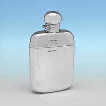 Antique Sterling Silver Hip Flask - Edward Osborn Marples, hallmarked in 1900 Chester - Victorian - Thumbnail 1