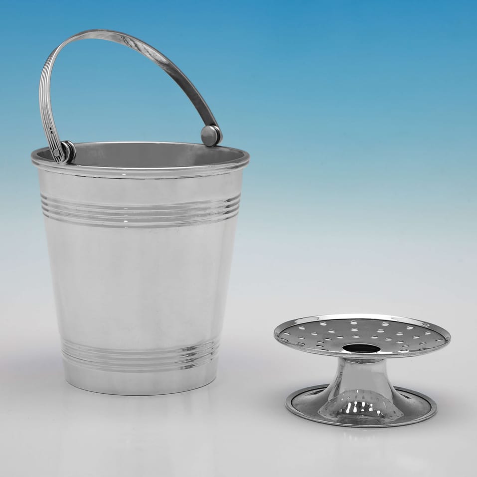 Sterling Silver Ice Bucket - Goldsmiths & Silversmiths Co., hallmarked in 1937 London - George VI - Image 3