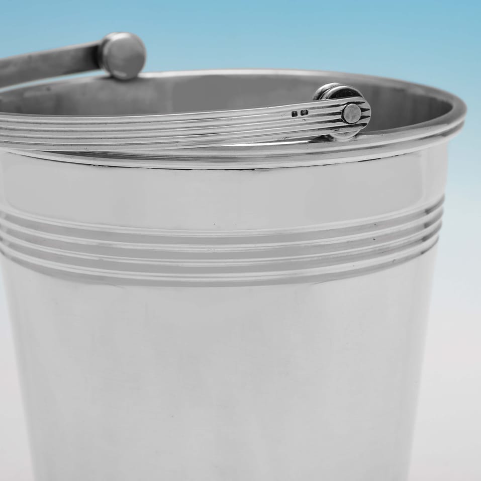 Sterling Silver Ice Bucket - Goldsmiths & Silversmiths Co., hallmarked in 1937 London - George VI - Image 4