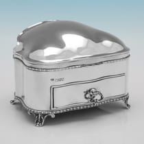 Antique Sterling Silver Jewellery Box - Nathan & Hayes, hallmarked in 1907 Chester - Edwardian - Thumbnail 1