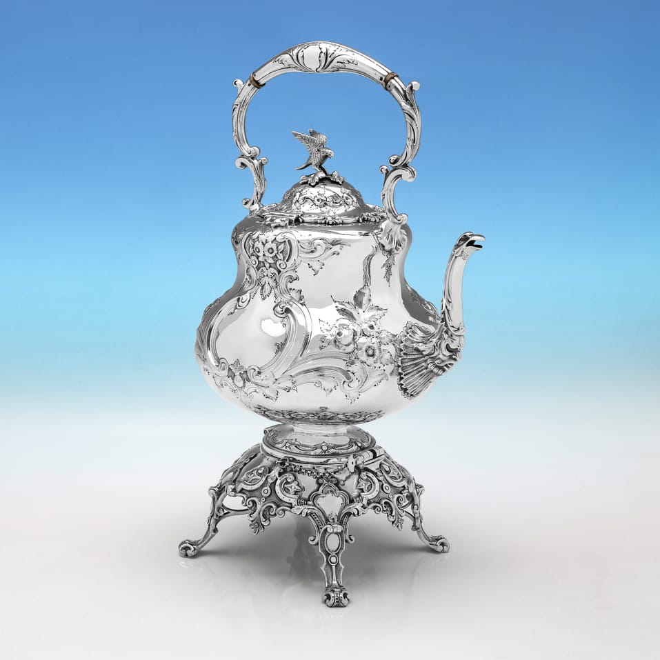 Antique Sterling Silver Kettle - Martin & Hall, hallmarked in 1877 London - Victorian - Image 2