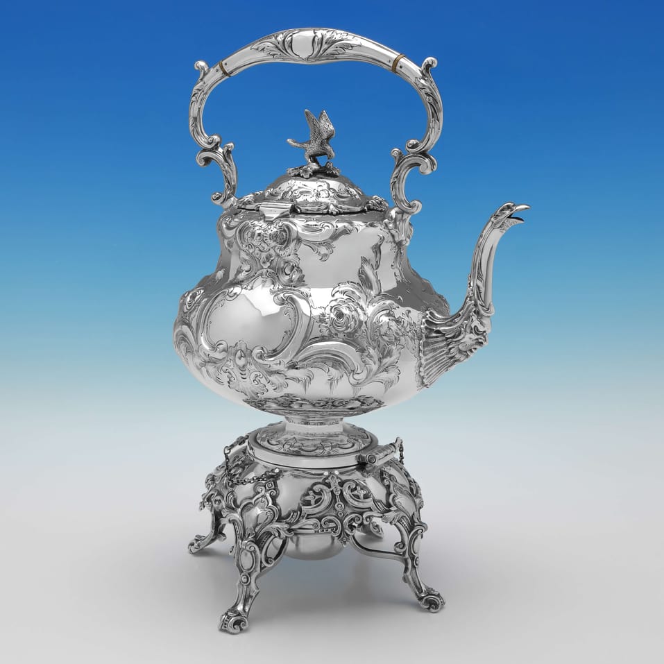 Antique Sterling Silver Kettle - Martin, Hall & Co., hallmarked in 1881 Sheffield - Victorian - Image 2