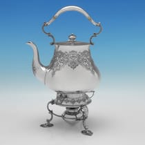 Antique Sterling Silver Kettle - Robert Hennell IV, hallmarked in 1871 London - Victorian - Thumbnail 1