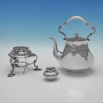 Antique Sterling Silver Kettle - Robert Hennell IV, hallmarked in 1871 London - Victorian - Thumbnail 2