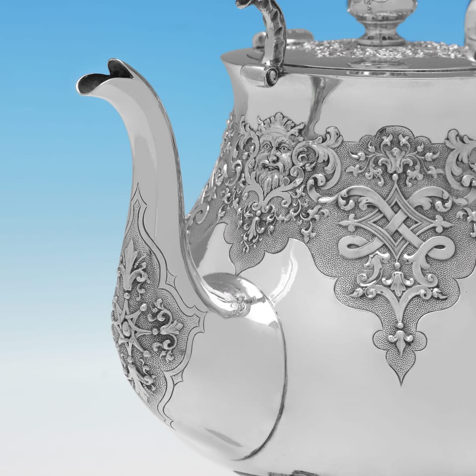 Antique Sterling Silver Kettle - Robert Hennell IV, hallmarked in 1871 London - Victorian - Image 4