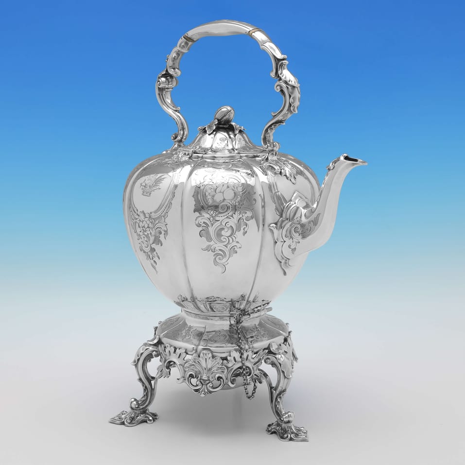 Antique Sterling Silver Kettle - Barnards, hallmarked in 1855 London - Victorian - Image 2