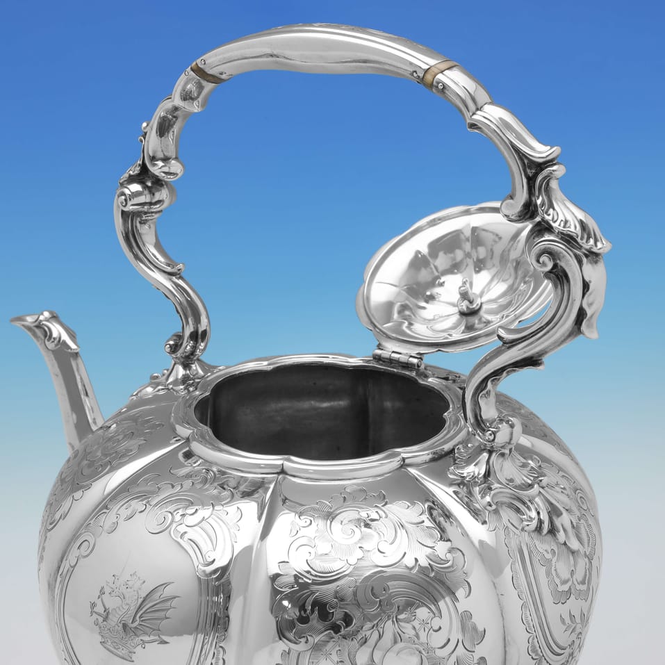 Antique Sterling Silver Kettle - Barnards, hallmarked in 1855 London - Victorian - Image 5