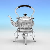 Antique Sterling Silver Kettle - William Adams, hallmarked in 1908 Birmingham - Edwardian - Thumbnail 1