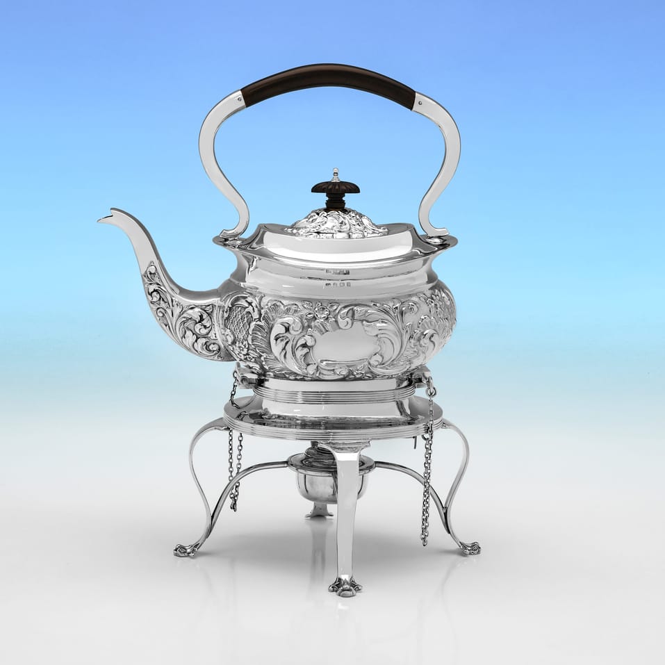 Antique Sterling Silver Kettle - William Adams, hallmarked in 1908 Birmingham - Edwardian