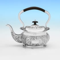 Antique Sterling Silver Kettle - William Adams, hallmarked in 1908 Birmingham - Edwardian - Thumbnail 4