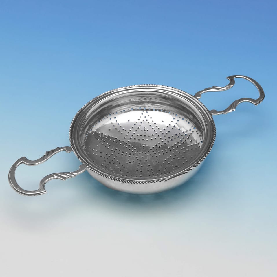 Antique Sterling Silver Lemon Strainer - William Tuite, hallmarked in 1768 London - George III