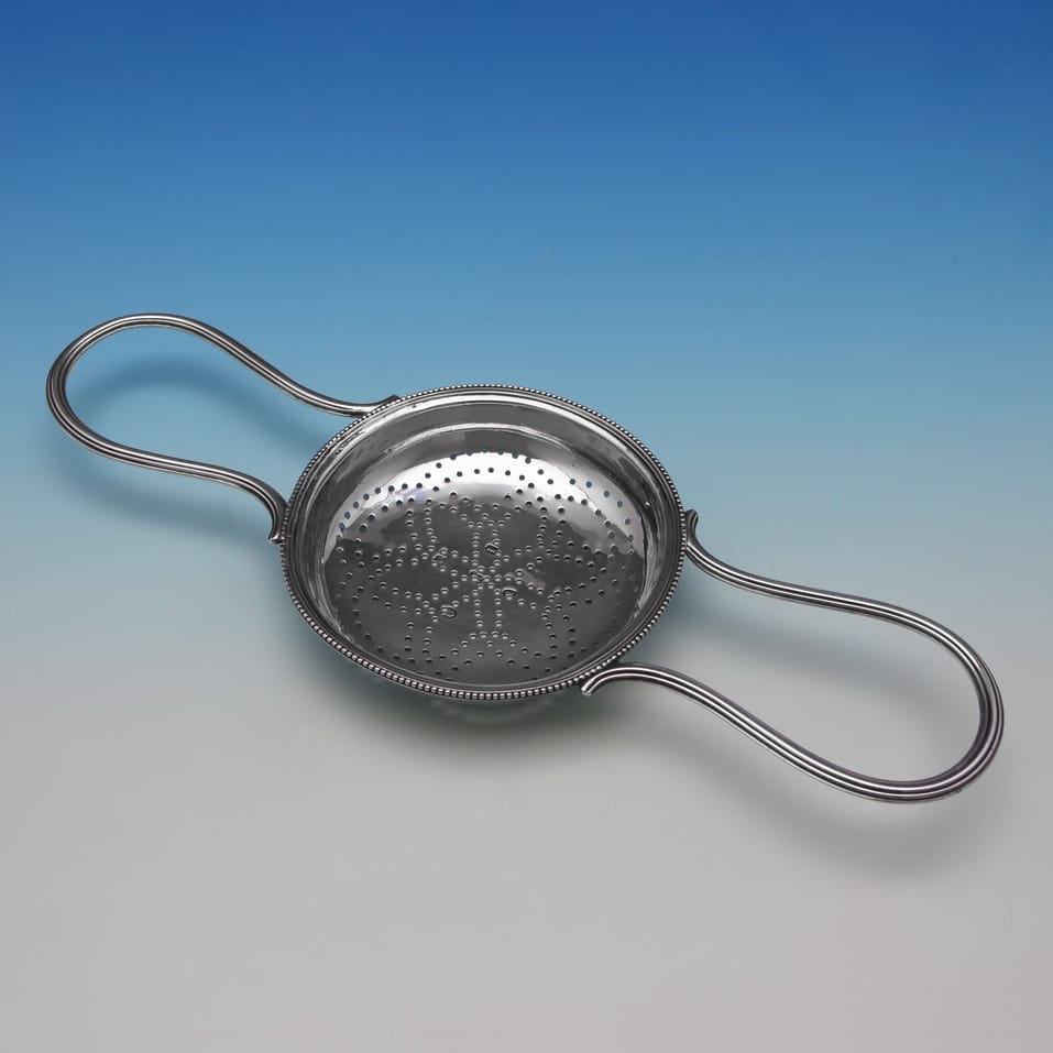 Antique Sterling Silver Lemon Strainer - hallmarked in 1786 London - George III