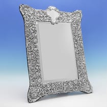 Antique Sterling Silver Table Mirror - William Comyns, hallmarked in 1894 London - Victorian - Thumbnail 1