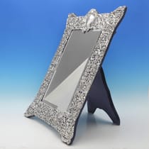 Antique Sterling Silver Table Mirror - William Comyns, hallmarked in 1894 London - Victorian - Thumbnail 2