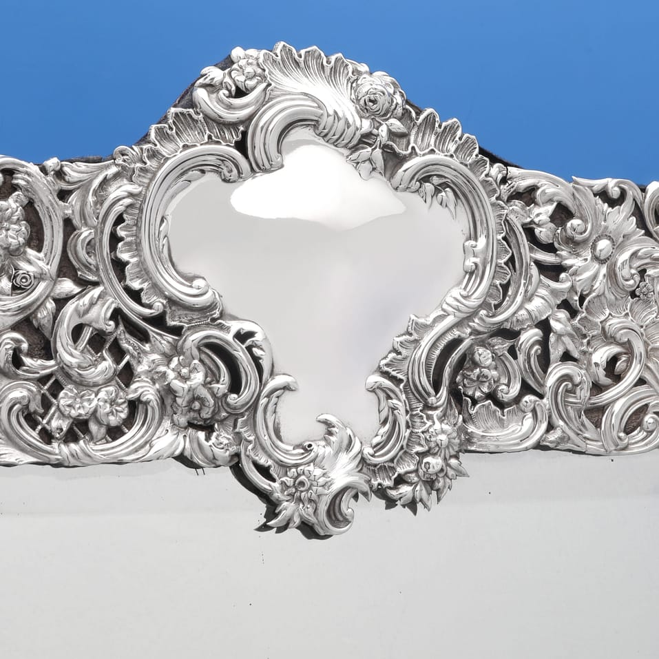 Antique Sterling Silver Table Mirror - William Comyns, hallmarked in 1894 London - Victorian - Image 5