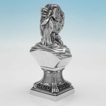 Antique Sterling Silver Bust of Marie Antoinette - hallmarked in 1902 London - Edwardian - Thumbnail 2