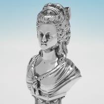 Antique Sterling Silver Bust of Marie Antoinette - hallmarked in 1902 London - Edwardian - Thumbnail 3