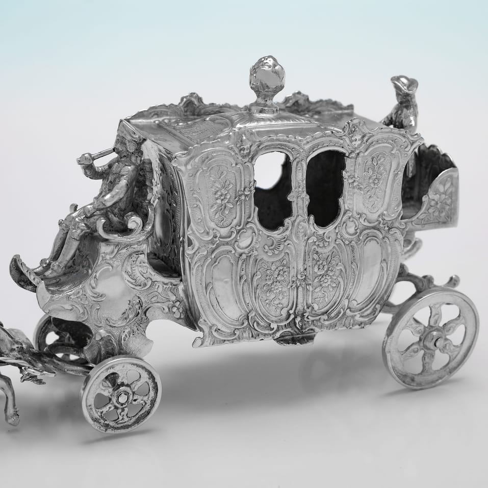 Antique Sterling Silver Coach and Horses - John George Piddington, hallmarked in 1901 London - Edwardian - Image 4