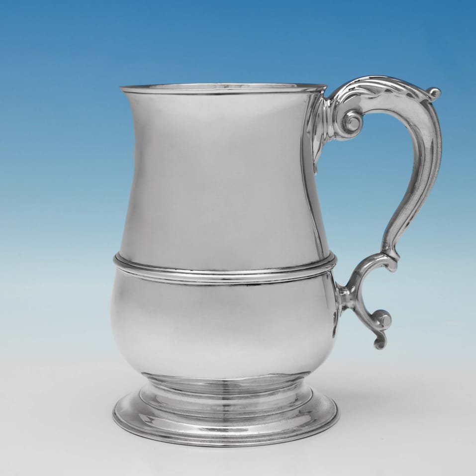 Antique Sterling Silver Quart Mug - John King, hallmarked in 1771 London - George III