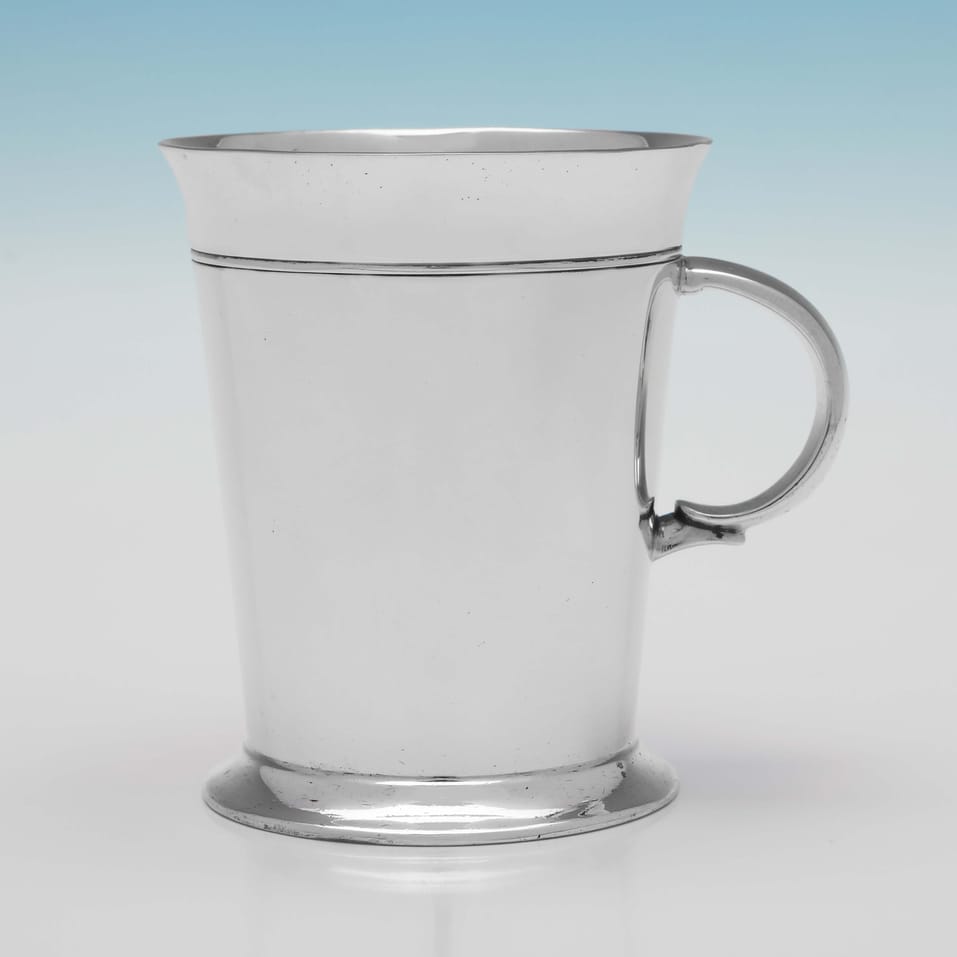 Sterling Silver Mug - Roberts & Belk, hallmarked in 1935 Sheffield - George V