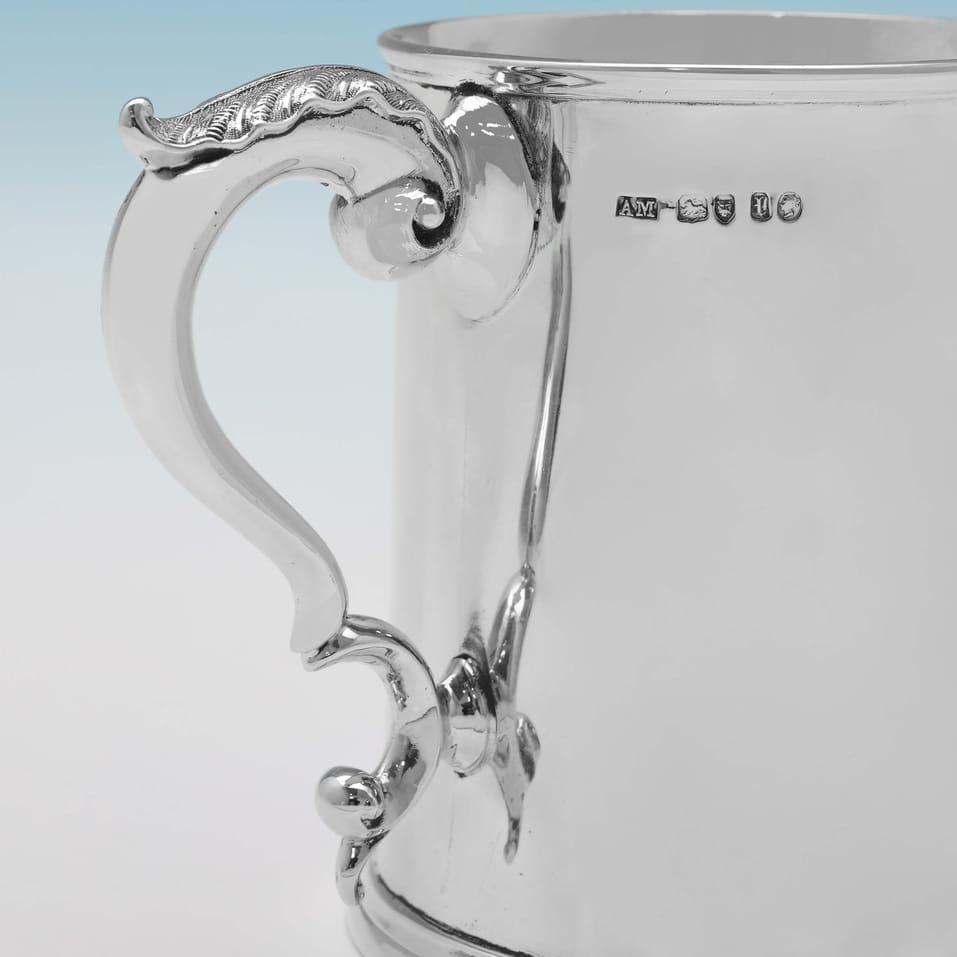 Antique Sterling Silver & Glass Mug - Alexander Macrae, hallmarked in 1866 London - Victorian - Image 5