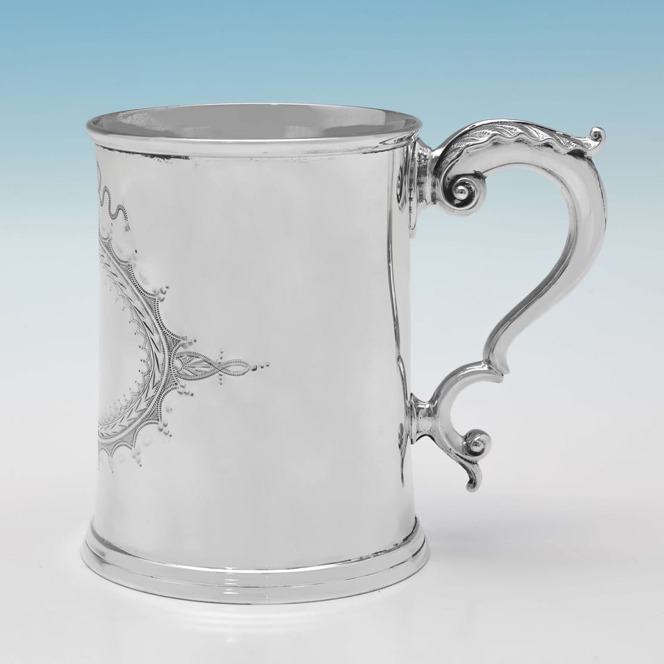 Antique Sterling Silver & Glass Mug - Alexander Macrae, hallmarked in 1866 London - Victorian - Image 3